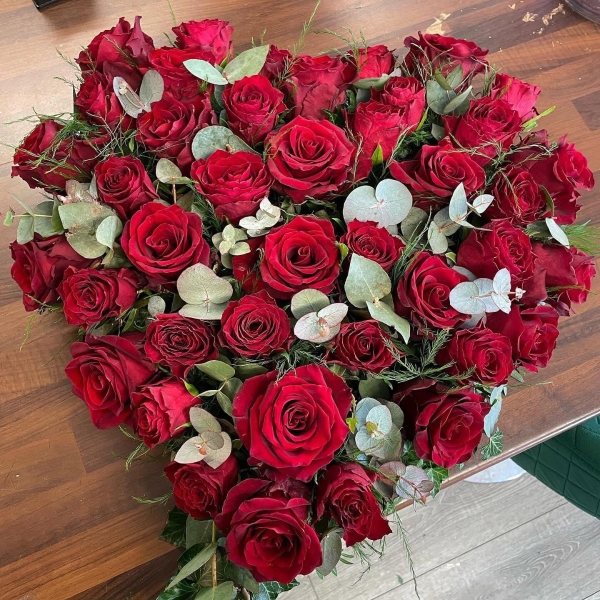 Rose and Eucalyptus Heart