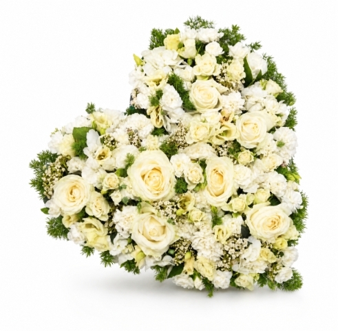 Green and White Mixed Closed Heart